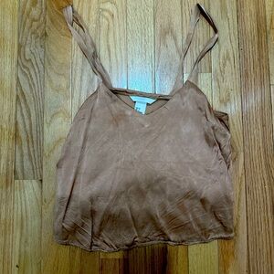 H&M satin-like crop tank, size 2